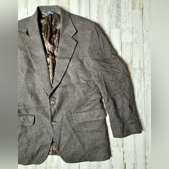 Vintage Nordstrom Men's 100% Wool Brown Tweed Blazer 40R - Picture 2 of 12